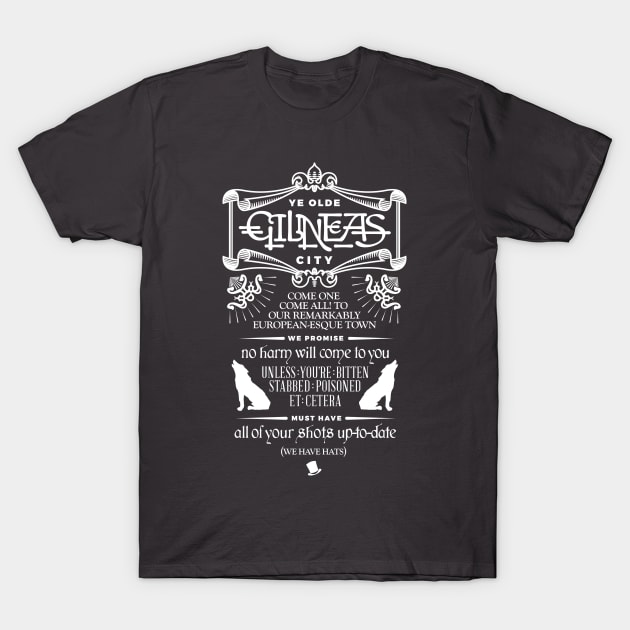 Werewolf Town - ATLAS Staring Zone Tourism Travel T-Shirt by dcmjs